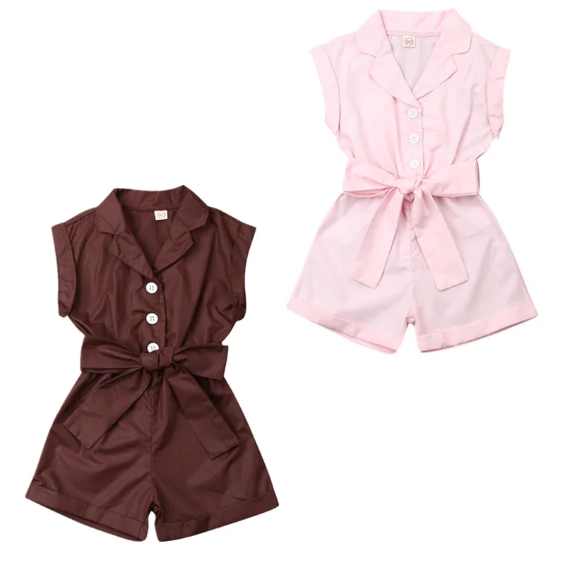 US STOCK Summer Toddler Baby Girl Romper Sleeveless Bow-knot One-piece Jumpsuit Playsuit
