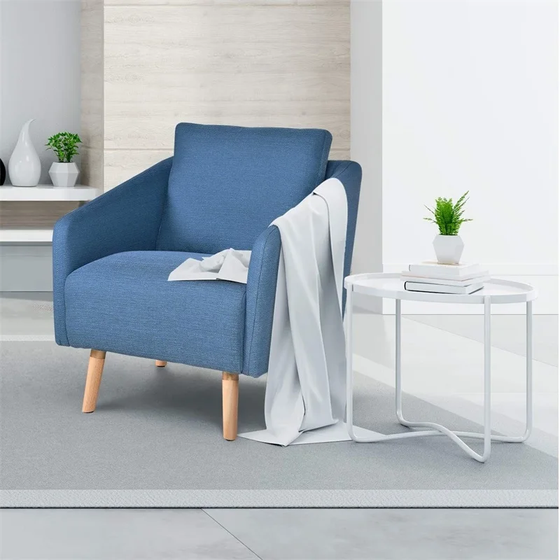 

Accent Leisure Chair Fabric Upholstered Arm Chair Solid Birch Wood Frame Deep Seat and Ergonomic Back Living Room Sofa HW54386