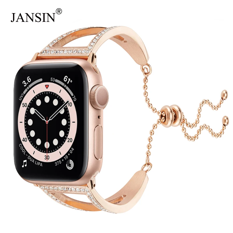 Ремешок для часов Apple watch Series 6 SE 5 4 3 2 женский браслет из нержавеющей стали с