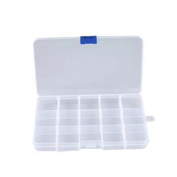 

Suitable for small parts jewelry tool box bead storage box manicure skill box 15 slot cell portable screw bead ring box plastic