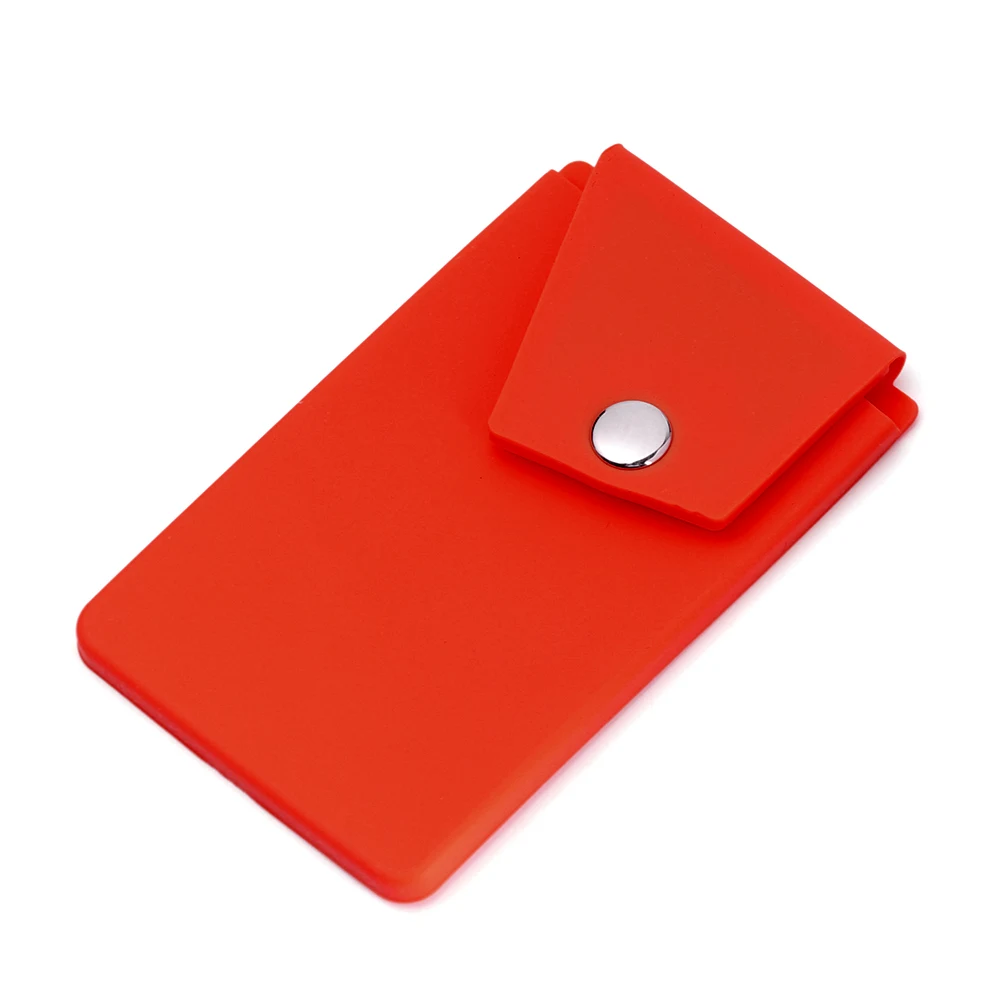 1 шт. клейкий силиконовый кошелек для телефона с карманом на защелке, чехол для смартфона, держатель для карт с подставкой для смартфона - Цвет: Красный