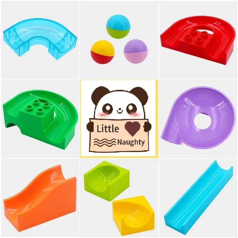 

Big Building Blocks slide Rolling ball track accessory Creative DIY Toys for children Compatible with Duplos sets Gift