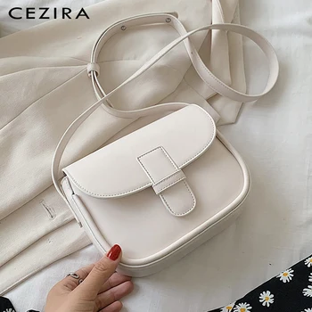 

CEZIRA Brand Design Women PU Leather Vegan Crossbody Bags Solid Color Flap Messenger Bags Female Small Shoulder Handbags Purses