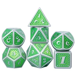 Juego de dados de Metal poliédricos, dados de Metal DND, adecuado para juegos de mesa, juego de rol DND