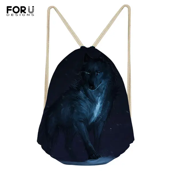 FORUDESIGNS/модные путешествия-супермолния для сумки "Fantasy Wolf" узор мини-обувь карманы милые принты в виде зверей для мальчиков и для девочек рюкзак для путешествий - Цвет: CDWX3784Z3