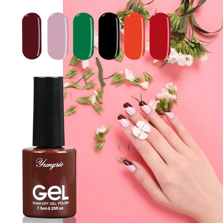 yungsio 51-93 Gelpolish Gorgeous Color Nail Gel Polish Vernis Semi Permanent Top Coat Base Varnishes gel lacquer | Красота и здоровье