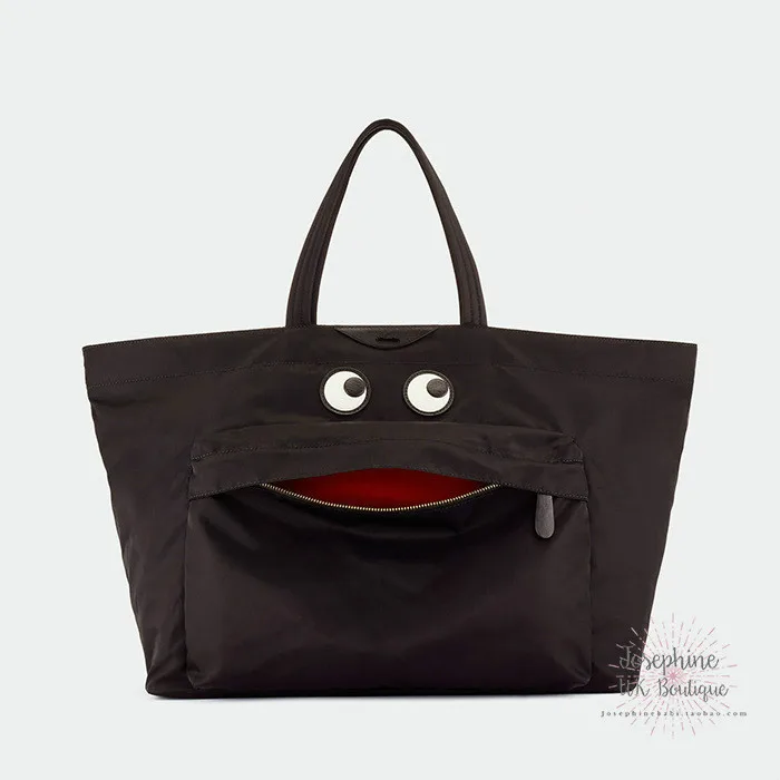 

Large Eyed Nylon Tote Bag High Quality Fashin Women Handbag Famous Designer Smile Shape Large Capacity Happy Shoulder Bag