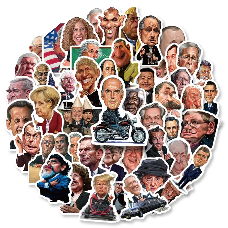 

10/30/50PCS Funny Celebrity Emoticons Stickers for Phone Case Laptop Suitcase Fridge Classic Waterproof Toy Decals Kids Sticker
