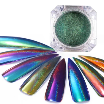 

0.2g Peacock Holographic Chameleon Nail Sequins 2020 Colorful Laser Glitter Powder Dust Nail Art Decorations Pigment