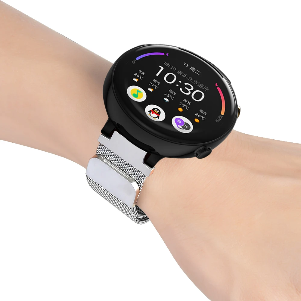 Hangrui металлический ремешок для Amazfit Verge 2 Миланская Петля из нержавеющей стали для Amazfit A1807 умные наручные часы ремешок
