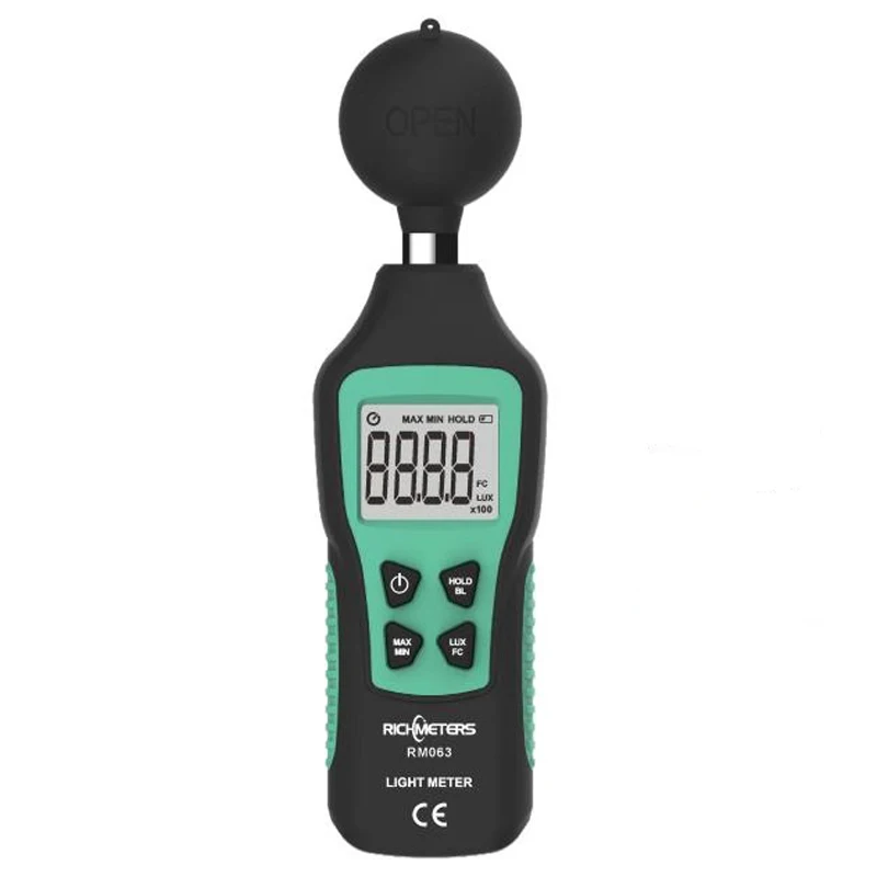 

RM063 Mini Luxmeter Light Meter Tester LCD Display Handheld Photometer 20K 200K Lux Max/Min/Data Hold Mode