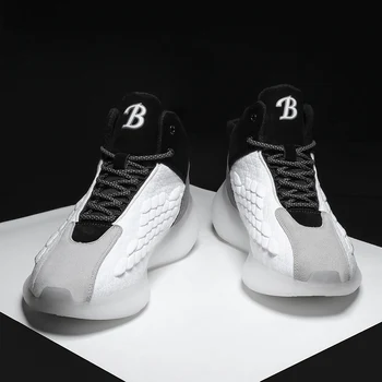

Men's shoes 2019 new autumn and winter men's sports high to help socks tide shoes off the wild casual white shoes
