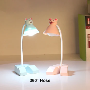 

Cartoon lampshade LED Desk Lamp with Phone Holder Base Push Buttion Switch On / Off USB Charging Table Lamp Study Room Lamps