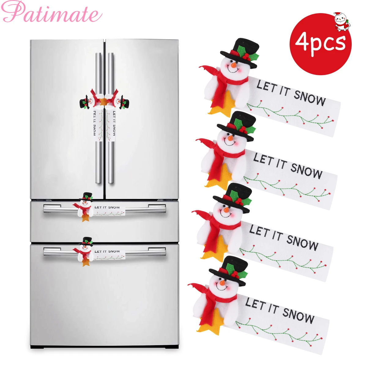 

PATIMATE Christmas Cloth Refrigerator Glove Merry Christmas Decorations For Home 2019 Navidad Natal Supplies New Year 2020