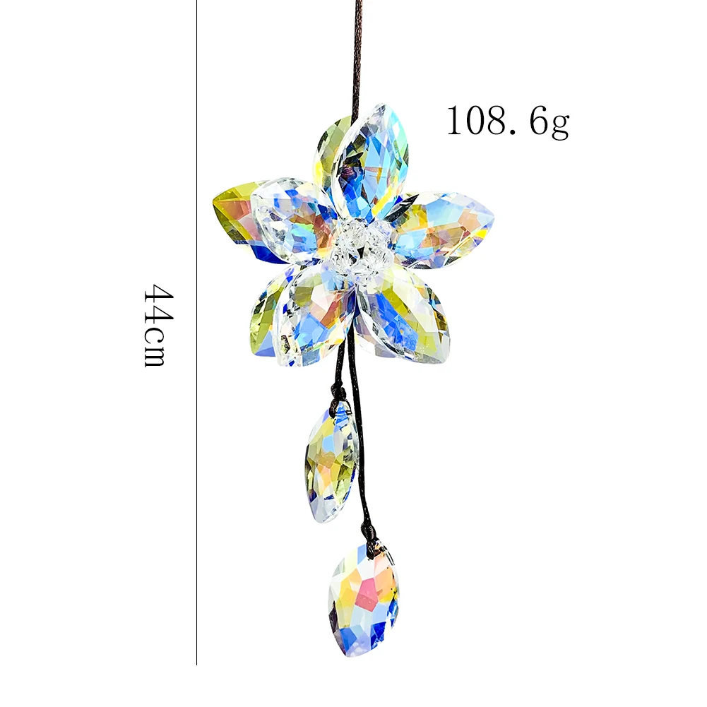 Car Hanging Ornament Rearview Mirror Hanging Ornaments Crystal 3D Flower Car Pendant Lucky Auto Interior Decoration Accessories 6