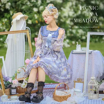 

MONZON Official Lolita Gothic Round Head Shoes Japanese Girl JK Uniform Removable Bow And Bandage Decoration Creative Shoes