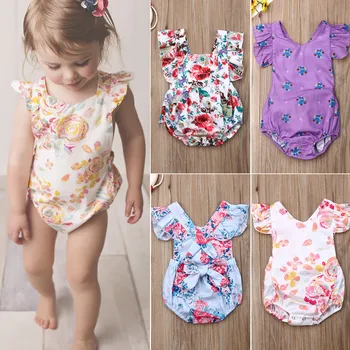 

Newborn Baby Girls Flower Summer Clothes Romper Jumpsuit Bodysuit Sunsuit