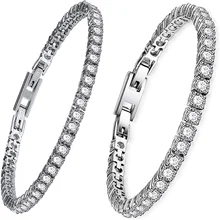 BOFEE кристалл браслет 316L нержавеющая сталь кубический цирконий браслет Пара горный хрусталь романтические Драгоценности для женщины мужчины подарок