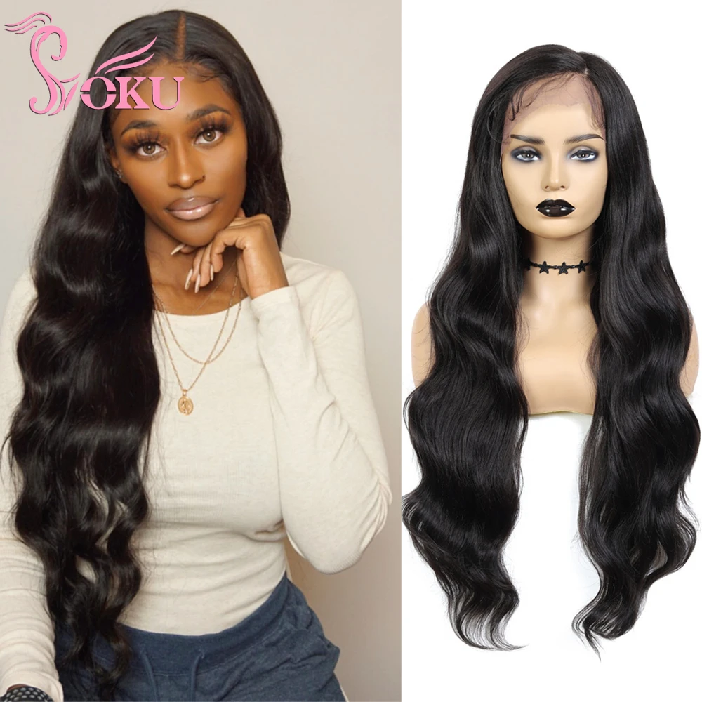 Body Wave Lace Front Wigs 30 Inches Super Long Brown Wavy Hair for Women  Daily Part Hairstyle Soku Side Part Synthetic Wig|Bộ tóc giả tổng hợp ren|  - AliExpress
