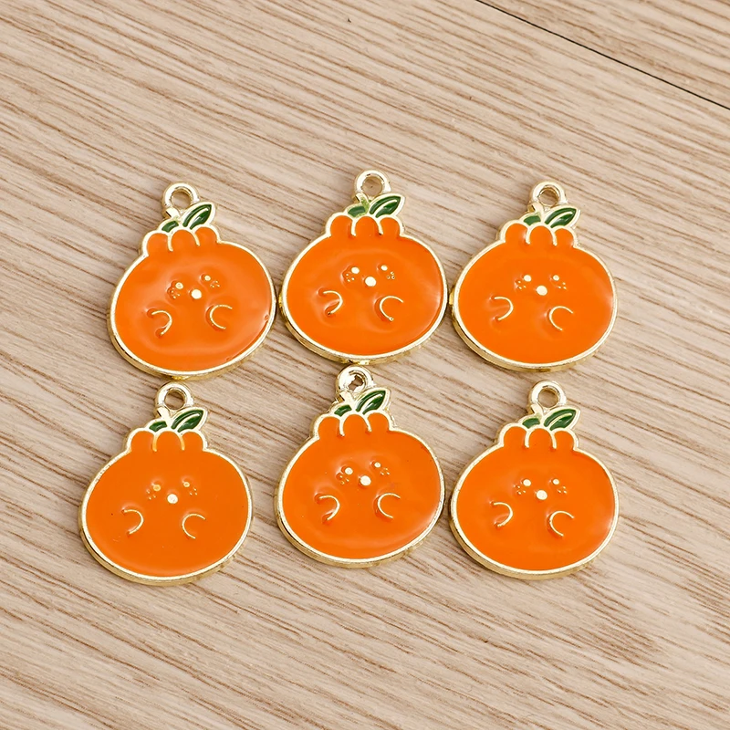 Set of 10 Colorful Fruit Enamel Charms for Handmade Jewelry Crafting