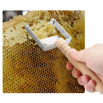 

Beekeeping Tools Uncapping Fork Scraper Honey Cutter Wooden Handle Beehive Shovel Cutting Device