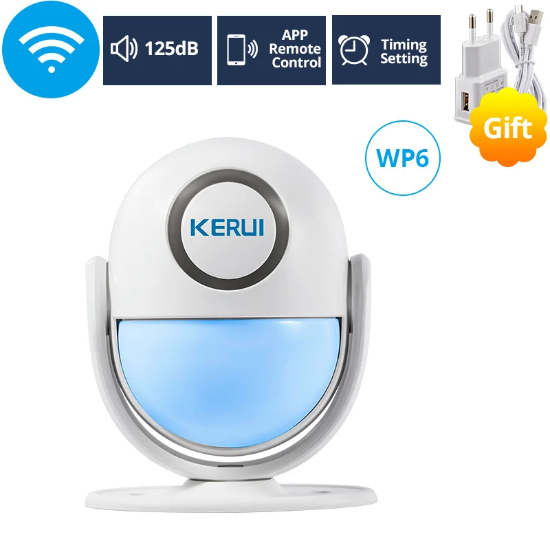 KERUI WP7 P6 PIR детектор движения 125 дБ Сигнализация Добро пожаловать дверной звонок