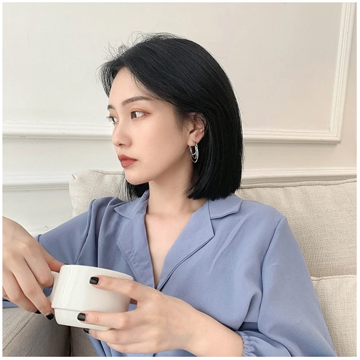 HUANZHI, золотые, серебряные, металлические полукольца, круглые, с-образные серьги, многослойные, шахматные, геометрические, необычные серьги