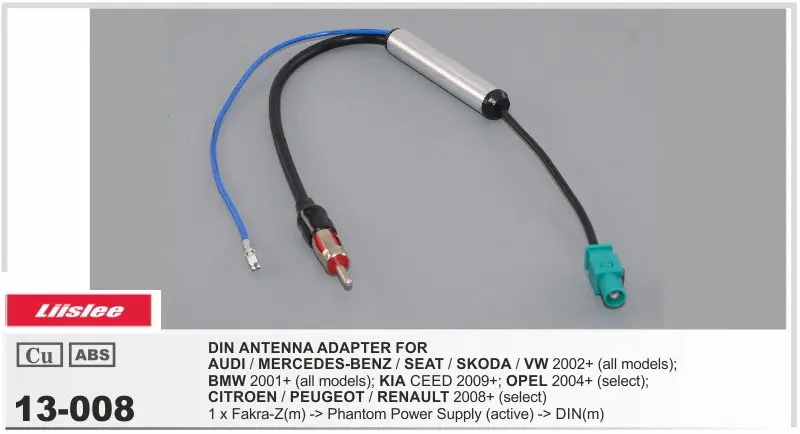 PC5-136 CD Radio Estéreo Adaptador De Antena Aérea ISO se ajusta Citroen Berlingo C2 