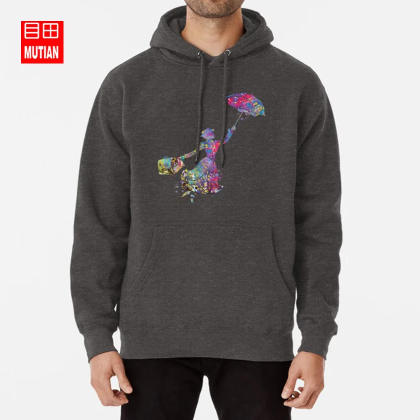 Mary Poppins толстовки mary poppins силуэт акварельные mary poppins силуэт julie andrews музыкальный - Цвет: darkgrey-hoodie