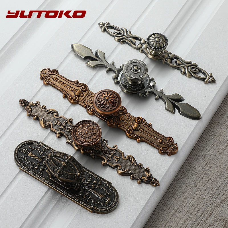 yutoko vintage door handles antique knobs and handles for kitchen cabinets cupboard handles closet handle furniture hardware cabinet pulls aliexpress