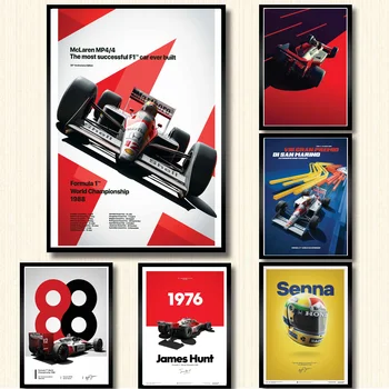 

Mclaren World Champion Ayrton Senna F1 Formula Racing Car Poster Wall Painting Posters and Prints for Room Home Decor poster