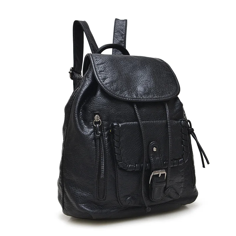 Inflooring liu bang New Style Washed Leather WOMEN'S Bag Casual Backpack Wholesale Supply