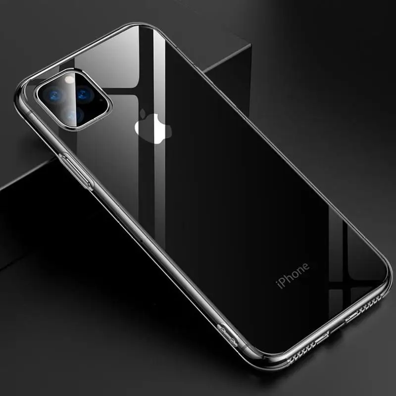 

Slim Clear Soft TPU Transparent Case for iPhone 11 Pro Max Back Cover for X XR XS MAX 6 6s 7 8 Plus, Support Wireless Charging