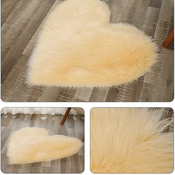 

1pcs Heart Shape Living Room Breathable Spinning Wool Pure Color Multi Purpose Rug Decor Bedroom Mat Floor Doormats Antiskid