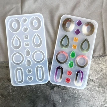 

1 Set Crystal Epoxy Resin Mold Geometric Earrings Ear Pendant Casting Silicone Mould DIY Crafts Jewelry Making Tools