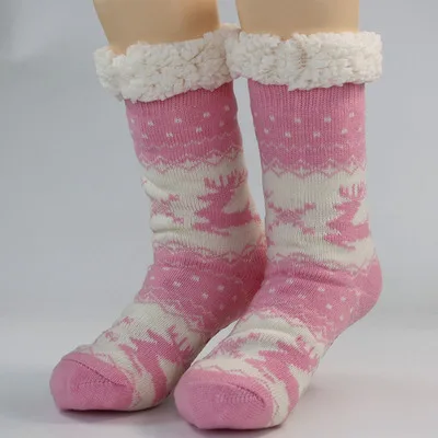 Толстые двойные Флисовые Тапочки рождественские носки теплые носки для зимы женские 27 цветов новое поступление - Цвет: 13