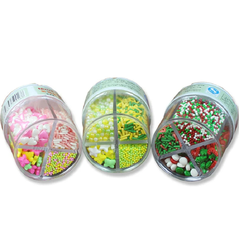 4 In 1 Mix Design Christmas Sprinkle Cake Decorating Tools Baking Bakery Pastry Tools Halloween Candy Sprinkles 85g Sugar Candy