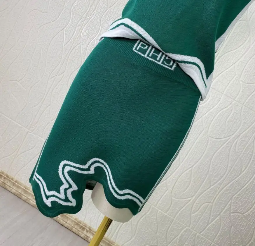Asymmetrical Wavy Hem Knit Top Skirt