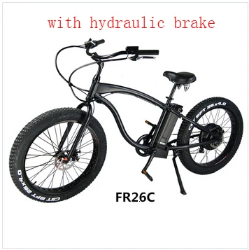Fat 26 ''снег Fr26c велосипед E шины электрический велосипед Bicicleta электровелосипед Электрический велосипед дешевый электровелосипед - Цвет: 36v500w13A Hydraulic