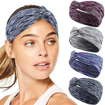 

Unisex Wide Sports Yoga Nonslip Headband Twist Stretch Hairband Absorbent Sweat Headscarf Elastic Turban Running Hair Band GMT60