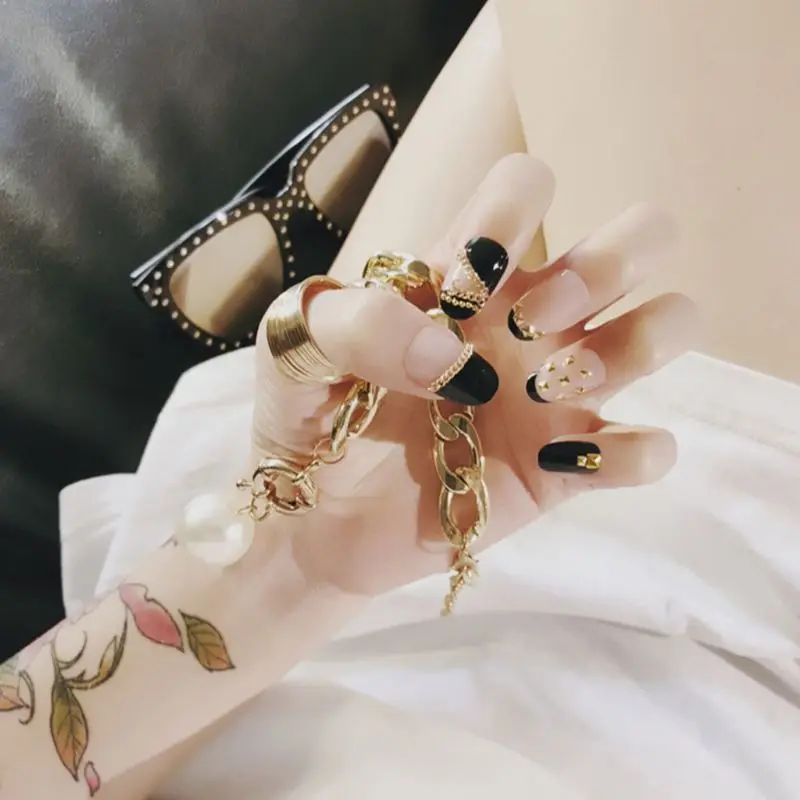 24Pcs Fashion Acrylic Art Tips False Toe Fake Nails Manicure Tools 5