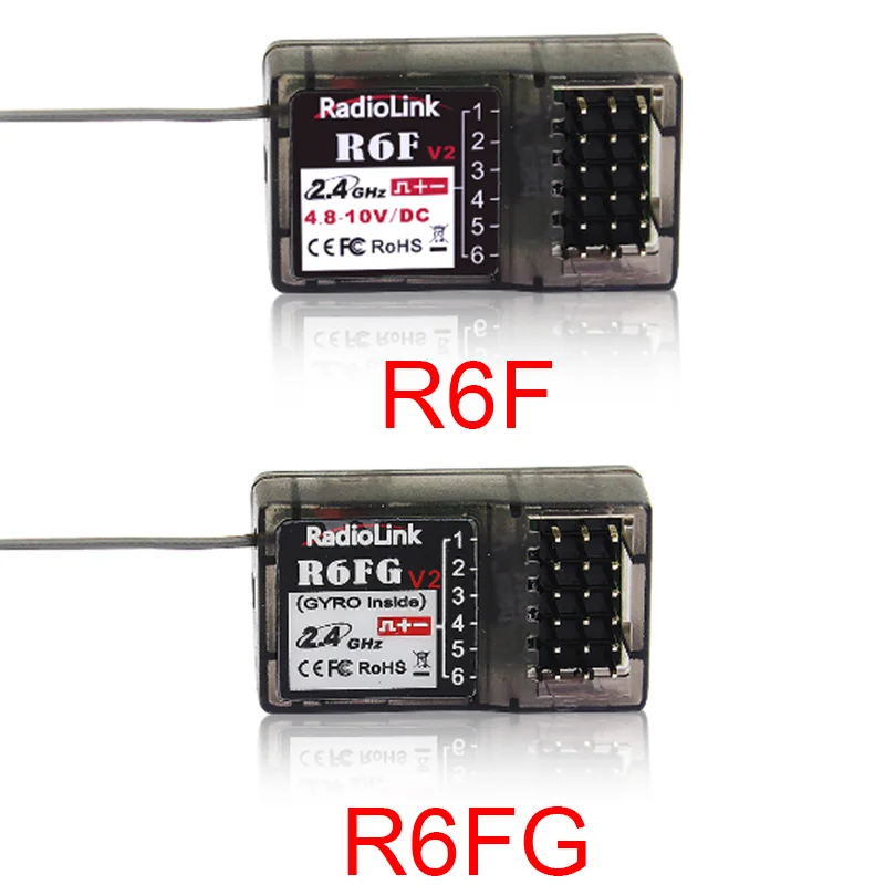 Приемник Radiolink R6F/R6FG 6CH 2 4 ГГц со встроенным гироскопом и сервоприводом HV