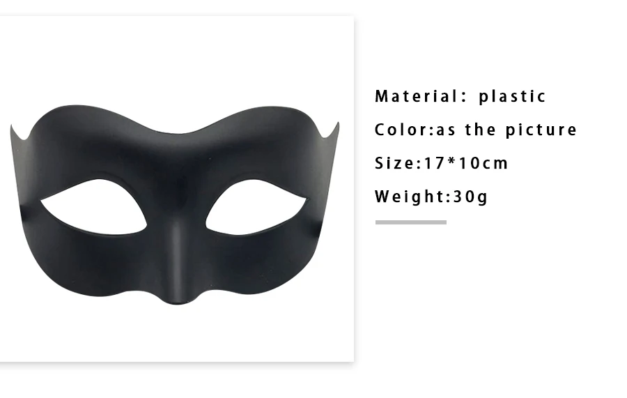 Однотонная пластиковая Мужская Маска Косплей Маскарад танцевальный бар карнавал вечерние полумаска для Хэллоуина Подиум представление маска для глаз