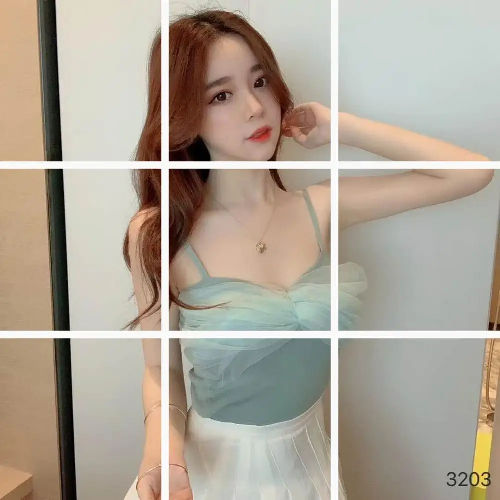 

2020 New Fashion Wrapped Chest Panel Lace Tight-Fit Knit Camisole Top Women's Summer