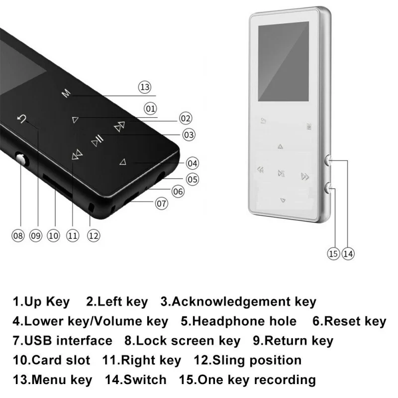 MP3-плеер со встроенным bluetooth-динамиком 8 Гб 16 г HiFi портативный Walkman с радио/FM/электронной книгой запись аудио mp3-плеер