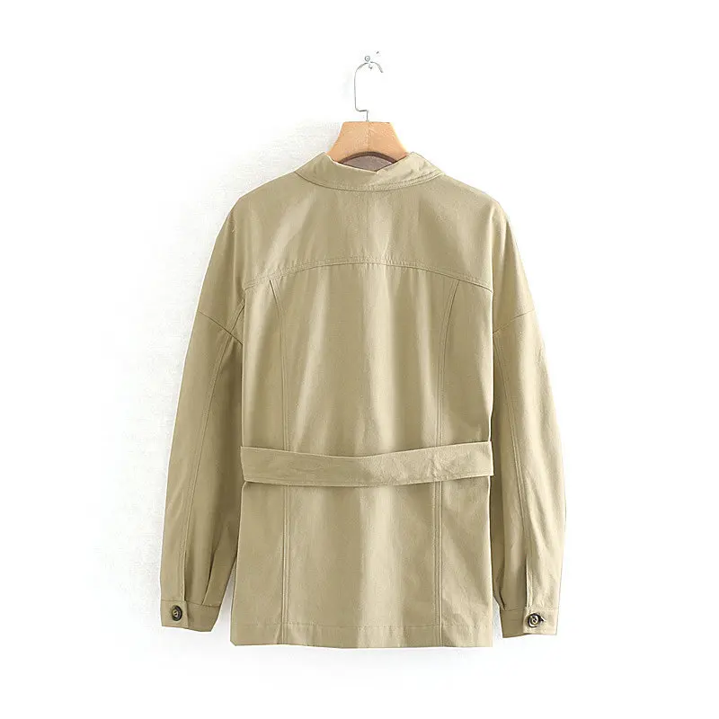 Wowen's Safari стильная куртка с длинным плечом, рукав-фонарик, пуговица, однобортный карман, Женское пальто с поясом, осенняя верхняя одежда