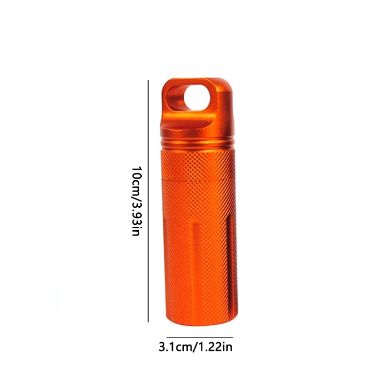 Pill Box Aluminum Alloy Airtight Portable Outdoor EDC Single Chamber Capsule Holder Waterproof Medicine Case
