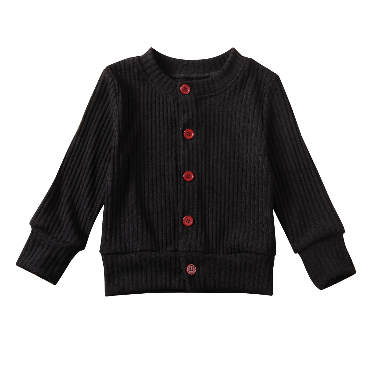 Pudcoco/осенне-зимняя одежда для маленьких девочек; Однотонный свитер с длинными рукавами на пуговицах; пальто; топы; Теплая Повседневная одежда; верхняя одежда