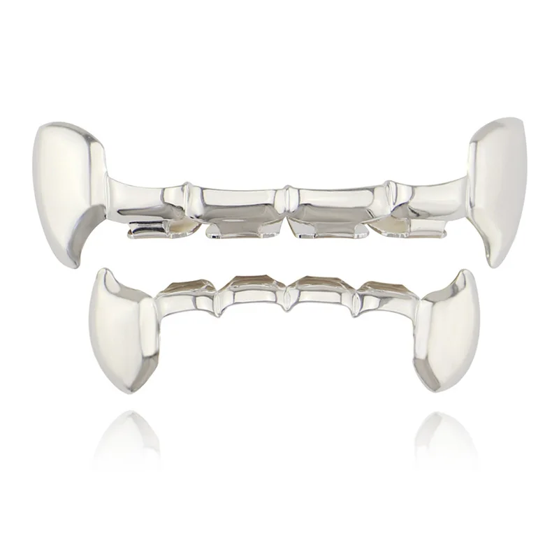 Высокое качество Мода Хэллоуин косплей зуб Панк зубы пальто Рэппер золотые зубы хип хоп ЗУБЫ шапки вечерние ювелирные изделия 1 шт - Окраска металла: Silver1