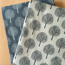 Бежевый/синий набивной хлопок льняная ткань DIY шитье стеганое полотно Ткань Льняная хлопковая ткань по метрам текстильные украшения ремесла